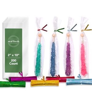 Seal Fresh Clear Bag With Unique Twist Ties – 2x10 Inches (200 Count each pack)